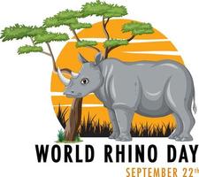 World Rhino Day September 22 vector