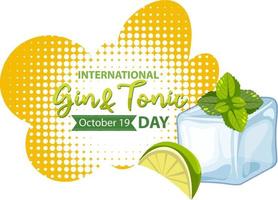 International gin and tonic day logo design vector