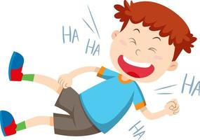 A boy laughing cartoon character vector