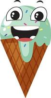 cono de helado con expresión facial vector