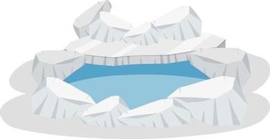 Isolated iceberg pool on white background vector