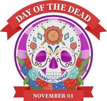 dia de muertos con calaca mexicana vector