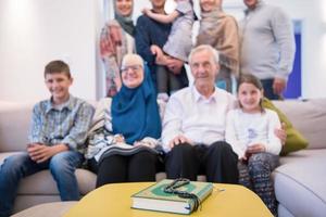 portrait of happy modern muslim family photo