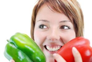 pretty girl with pepper isolated photo