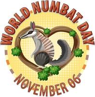 World Numbat Day Logo Design vector