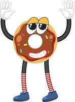 Chocolate doughnut with facial expression vector