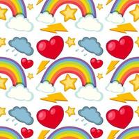 Cartoon rainbow seamless pattern vector