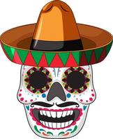 Mexican skull isolated on white background vector