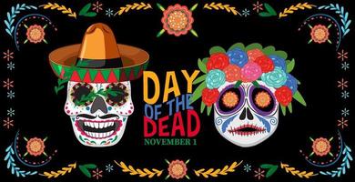 Day of the dead with calaca skull vector