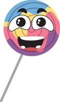Lollipop candy with facial expression vector