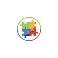 Puzzle logo vector illustration symbol design