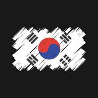 trazos de pincel de la bandera de corea del sur. bandera nacional vector