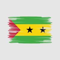 Sao Tome and Principe Flag Brush Strokes. National Flag vector