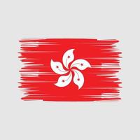 trazos de pincel de bandera de hong kong. bandera nacional vector