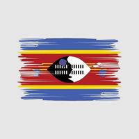 trazos de pincel de bandera de swazilandia. bandera nacional vector