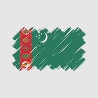 trazos de pincel de bandera de turkmenistán. bandera nacional vector