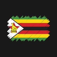 vector de pincel de bandera de zimbabwe. bandera nacional