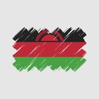 trazos de pincel de bandera de malawi. bandera nacional vector