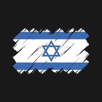 trazos de pincel de la bandera de israel. bandera nacional vector