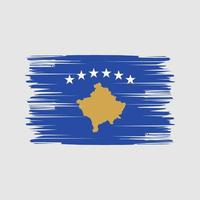 trazos de pincel de la bandera de kosovo. bandera nacional vector