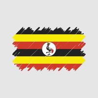 vector de pincel de bandera de uganda. bandera nacional