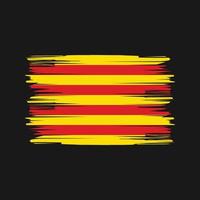 trazos de pincel de la bandera de cataluña. bandera nacional vector