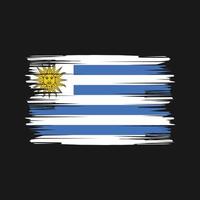 trazos de pincel de la bandera de uruguay. bandera nacional vector