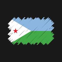 vector de pincel de bandera de yibuti. bandera nacional