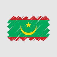 trazos de pincel de bandera de mauritania. bandera nacional vector