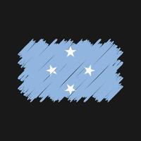 vector de pincel de bandera de micronesia. bandera nacional