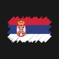 vector de pincel de bandera serbia. bandera nacional