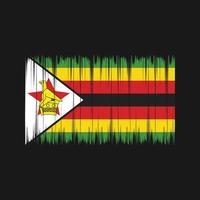 cepillo de bandera de zimbabwe. bandera nacional vector