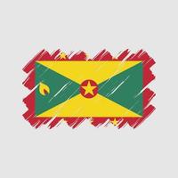 Grenada Flag Brush Strokes. National Flag vector