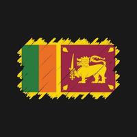 vector de pincel de bandera de sri lanka. bandera nacional