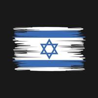 trazos de pincel de la bandera de israel. bandera nacional vector