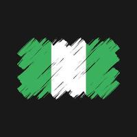 trazos de pincel de la bandera de nigeria. bandera nacional vector