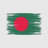 trazos de pincel de bandera de bangladesh. bandera nacional vector