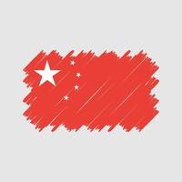 vector de pincel de bandera china. bandera nacional