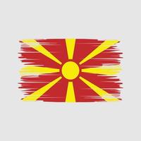 trazos de pincel de la bandera de macedonia del norte. bandera nacional vector