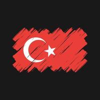 trazos de pincel de bandera de turquía. bandera nacional vector