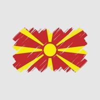 trazos de pincel de la bandera de macedonia del norte. bandera nacional vector