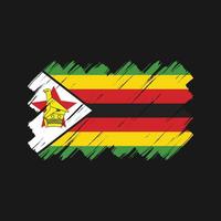 trazos de pincel de bandera de zimbabwe. bandera nacional vector