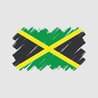 trazos de pincel de la bandera de jamaica. bandera nacional vector