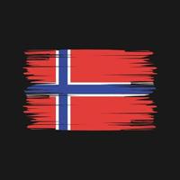 trazos de pincel de bandera de noruega. bandera nacional vector