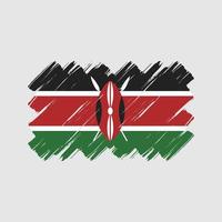 trazos de pincel de la bandera de Kenia. bandera nacional vector