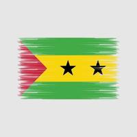 Sao Tome and Principe Flag Brush. National Flag vector