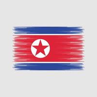 pincel de bandera de corea del norte. bandera nacional vector