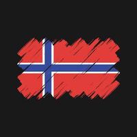 trazos de pincel de bandera de noruega. bandera nacional vector