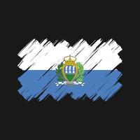 trazos de pincel de la bandera de san marino. bandera nacional vector