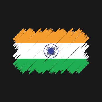 vector de pincel de bandera india. bandera nacional